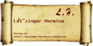Lézinger Hermina névjegykártya